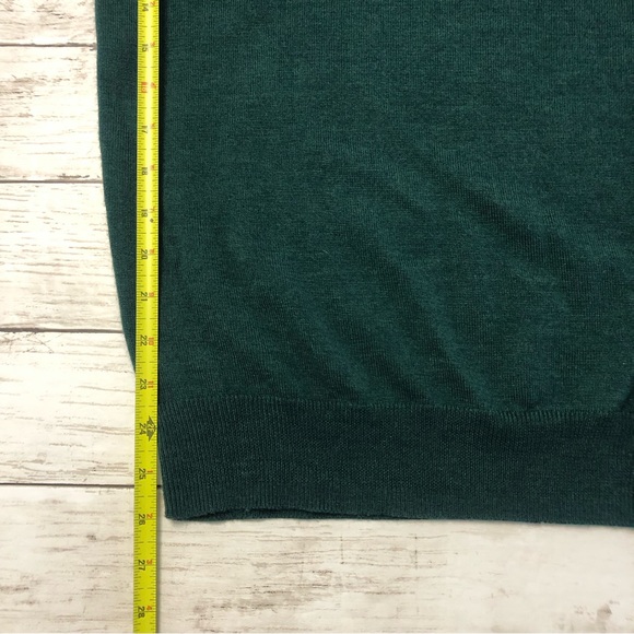 JOS. A. BANK Men Green V-Neck Long Sleeve Pullover Sweater XL 100% Merino Wool - Picture 7 of 8